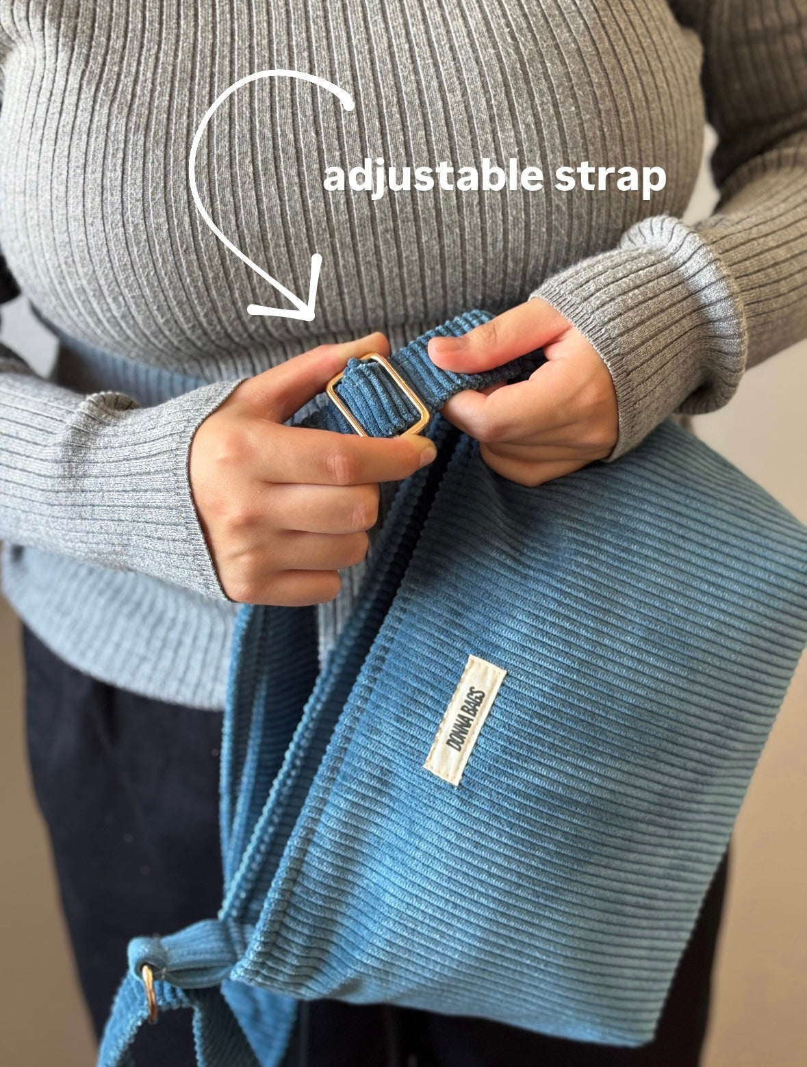 NINA BAGS ROYAL BLUE CORDUROY