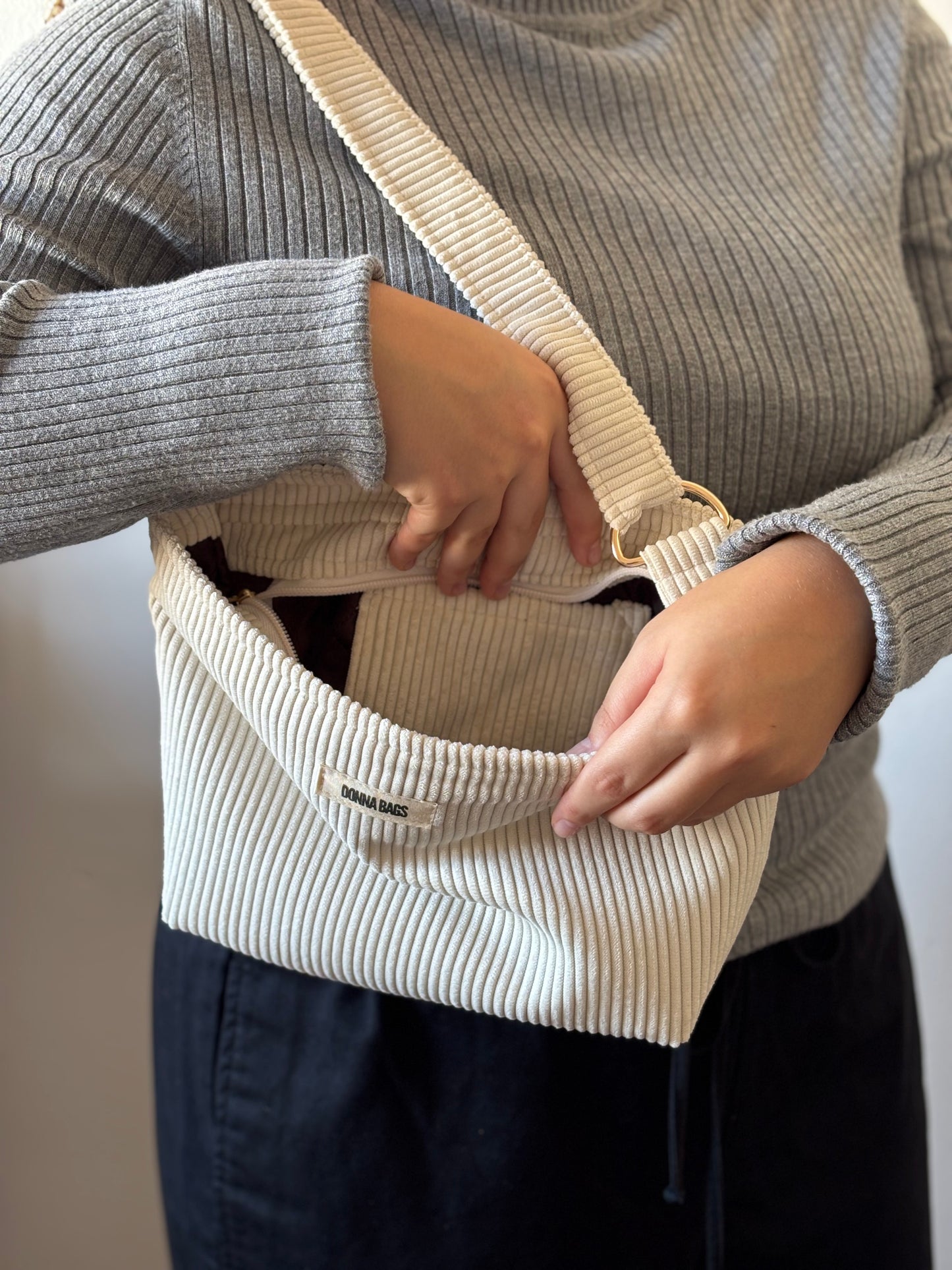 NINA BAGS OFF WHITE CORDUROY