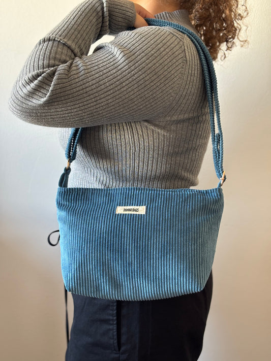 NINA BAGS ROYAL BLUE CORDUROY