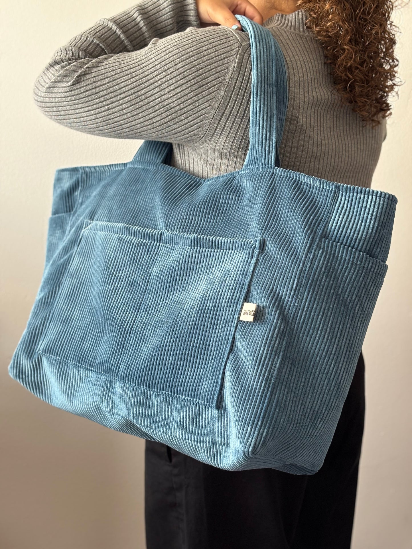 CRISTAL BAGS ROYAL BLUE CORDUROY
