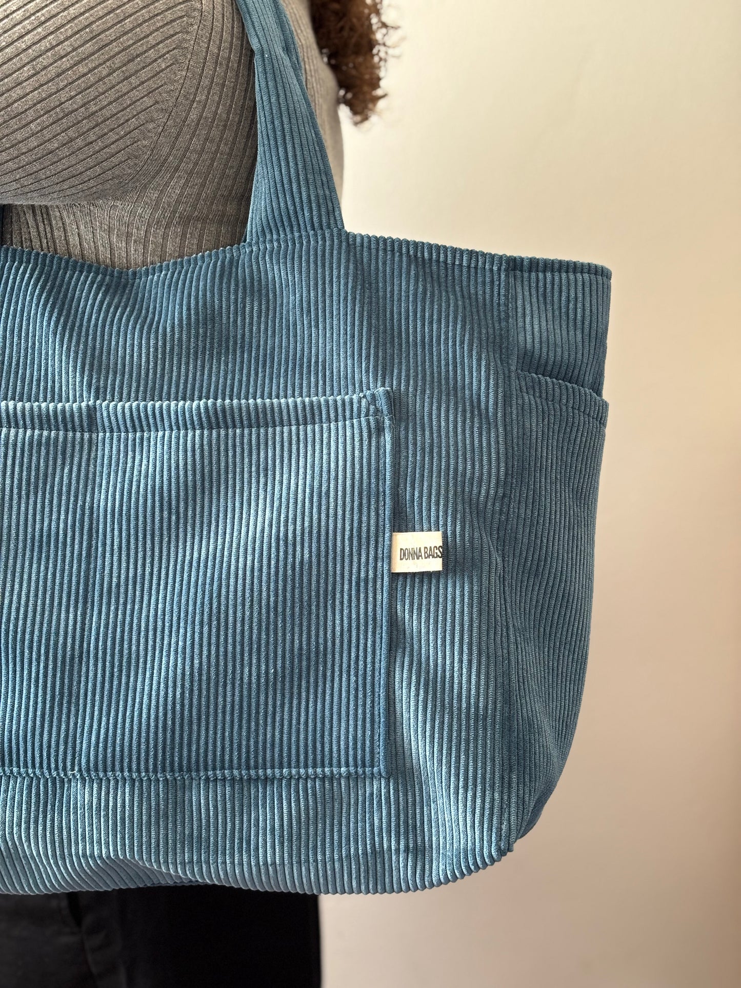 CRISTAL BAGS ROYAL BLUE CORDUROY