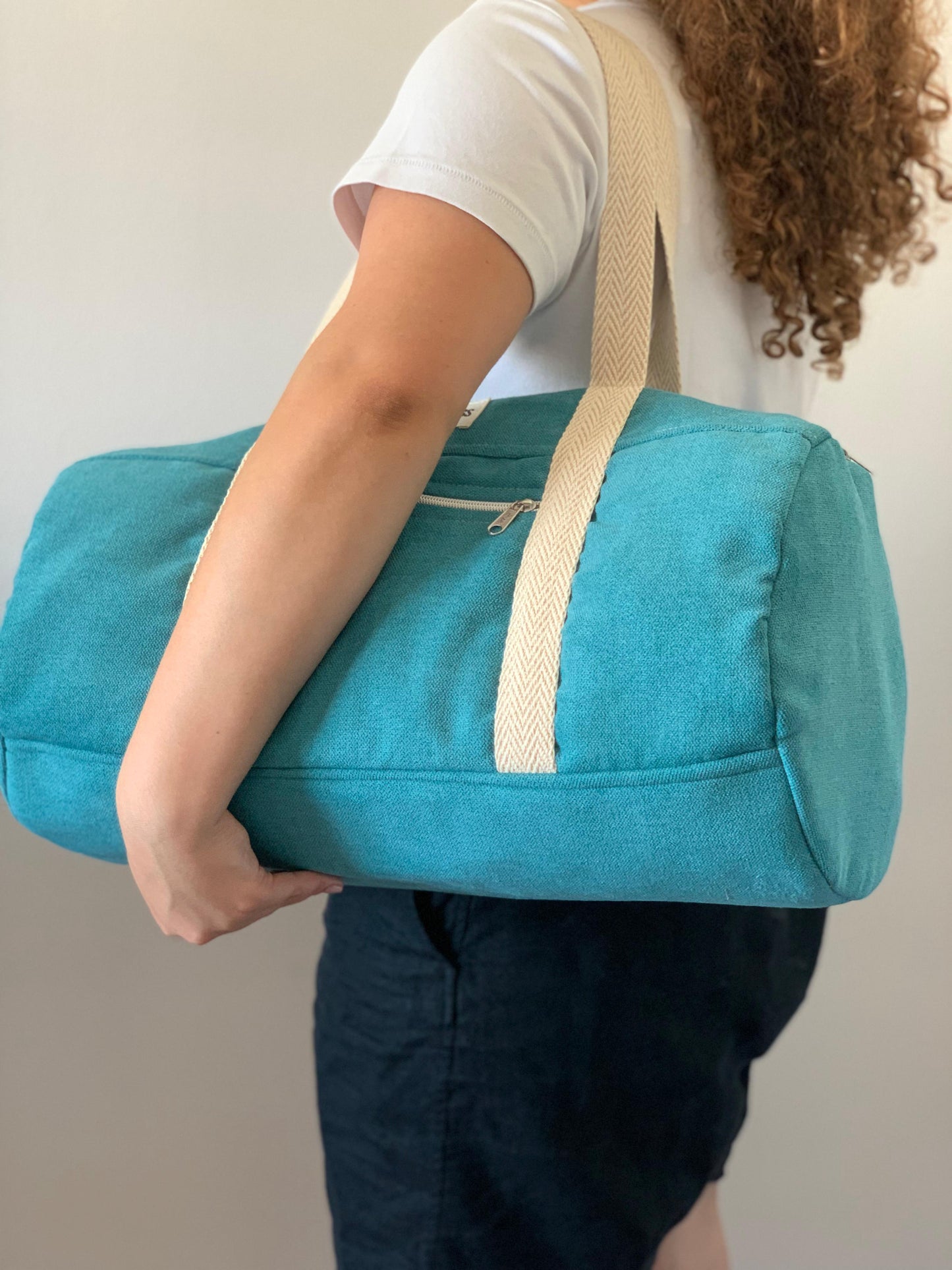 TAÍS BAGS RUSTIC VELVET TURQUOISE BLUE