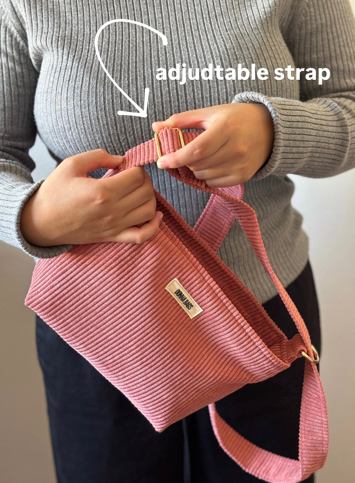 NINA BAGS OLD PINK CORDUROY