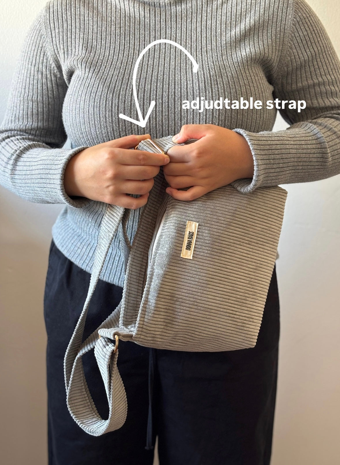 NINA BAGS GRAY CORDUROY