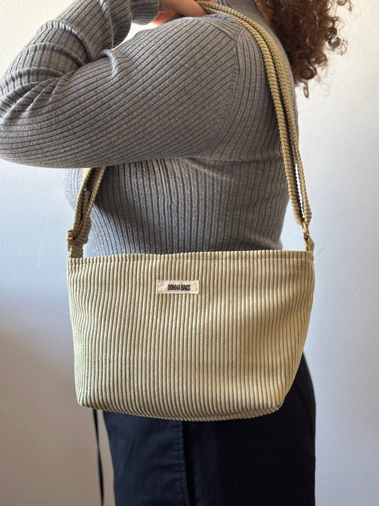 NINA BAGS ROYAL LIGHT LIGHT GREEN CORDUROY