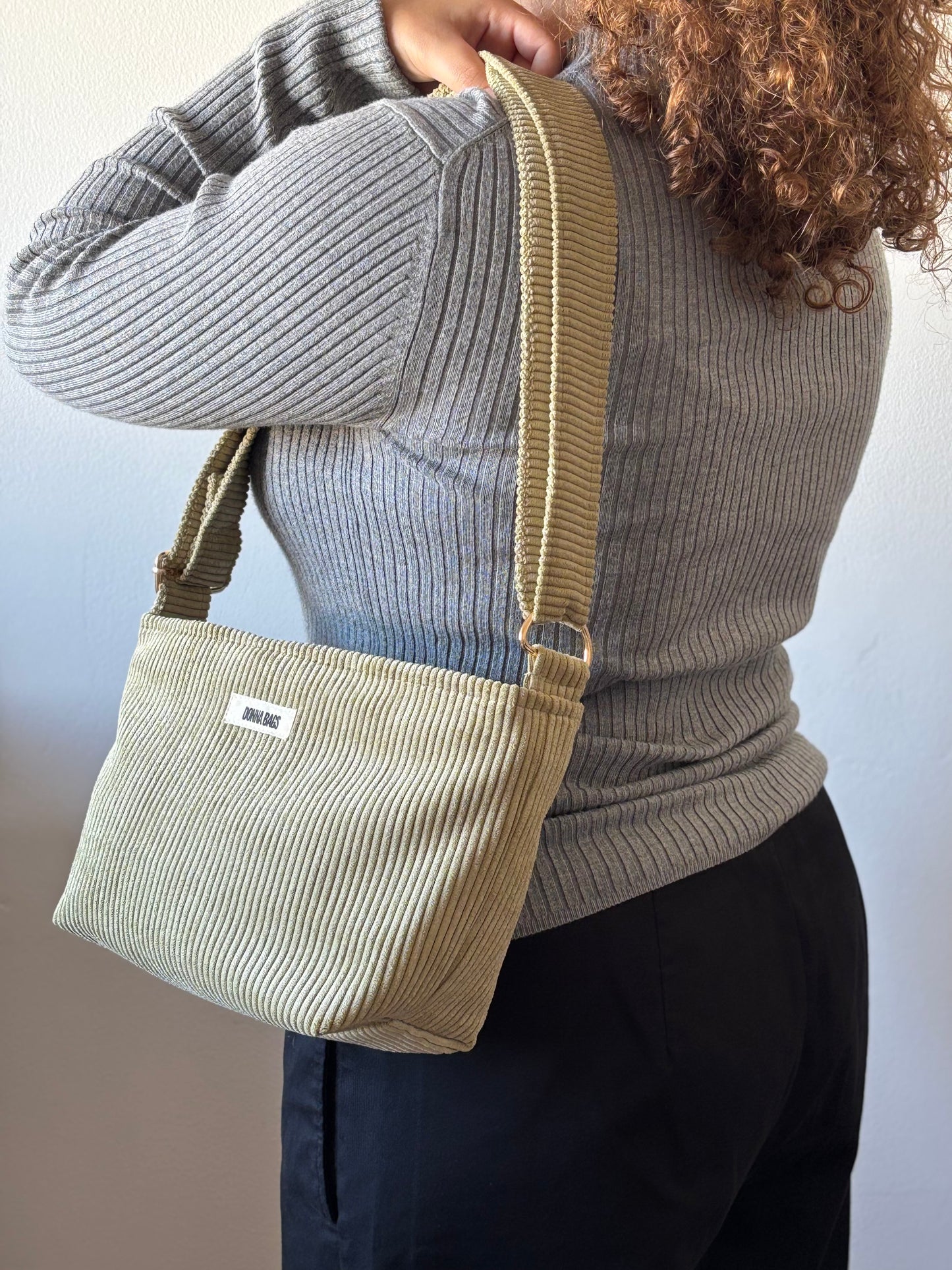 NINA BAGS ROYAL LIGHT LIGHT GREEN CORDUROY