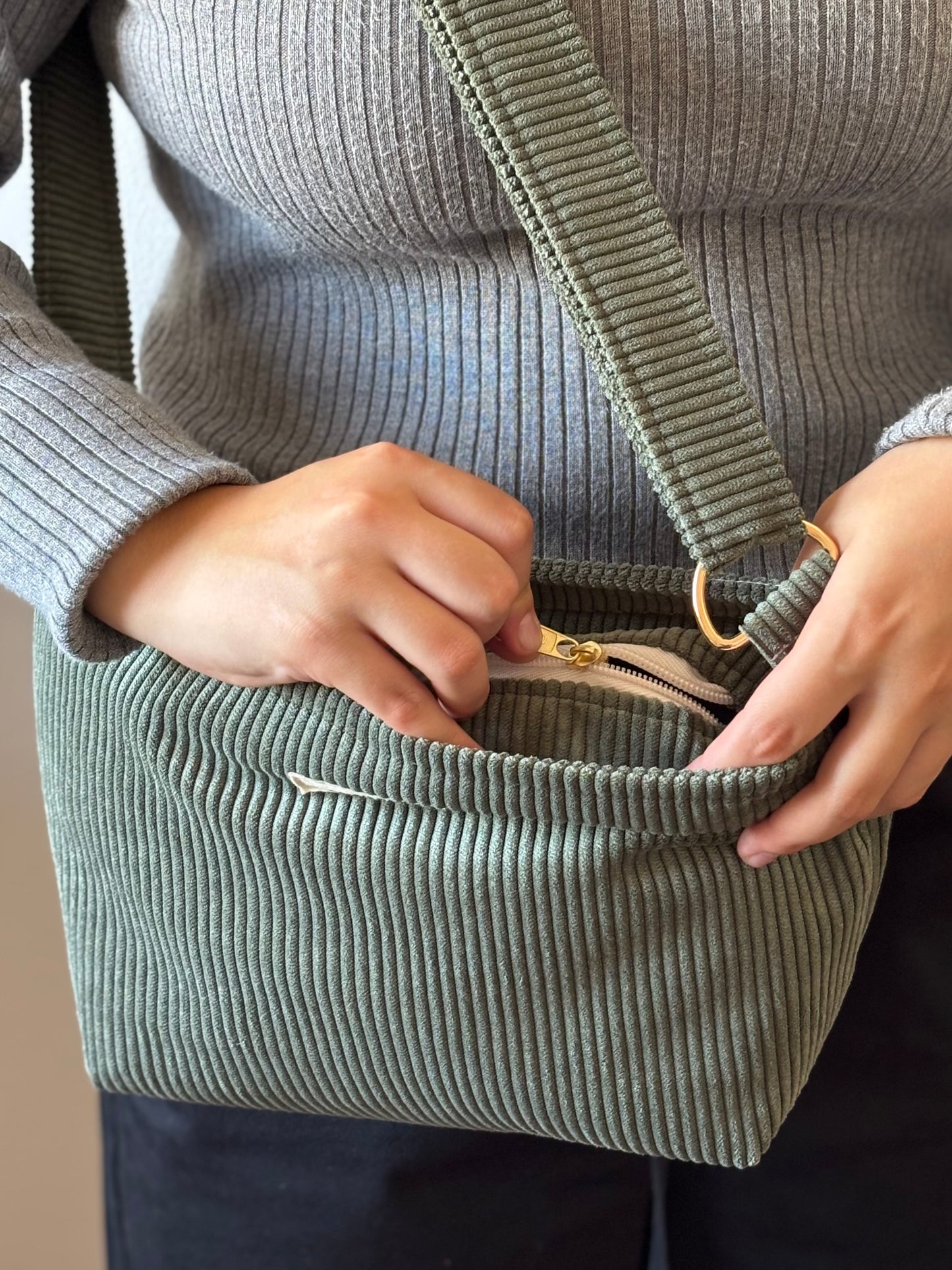 NINA BAGS DRY GREEN CORDUROY