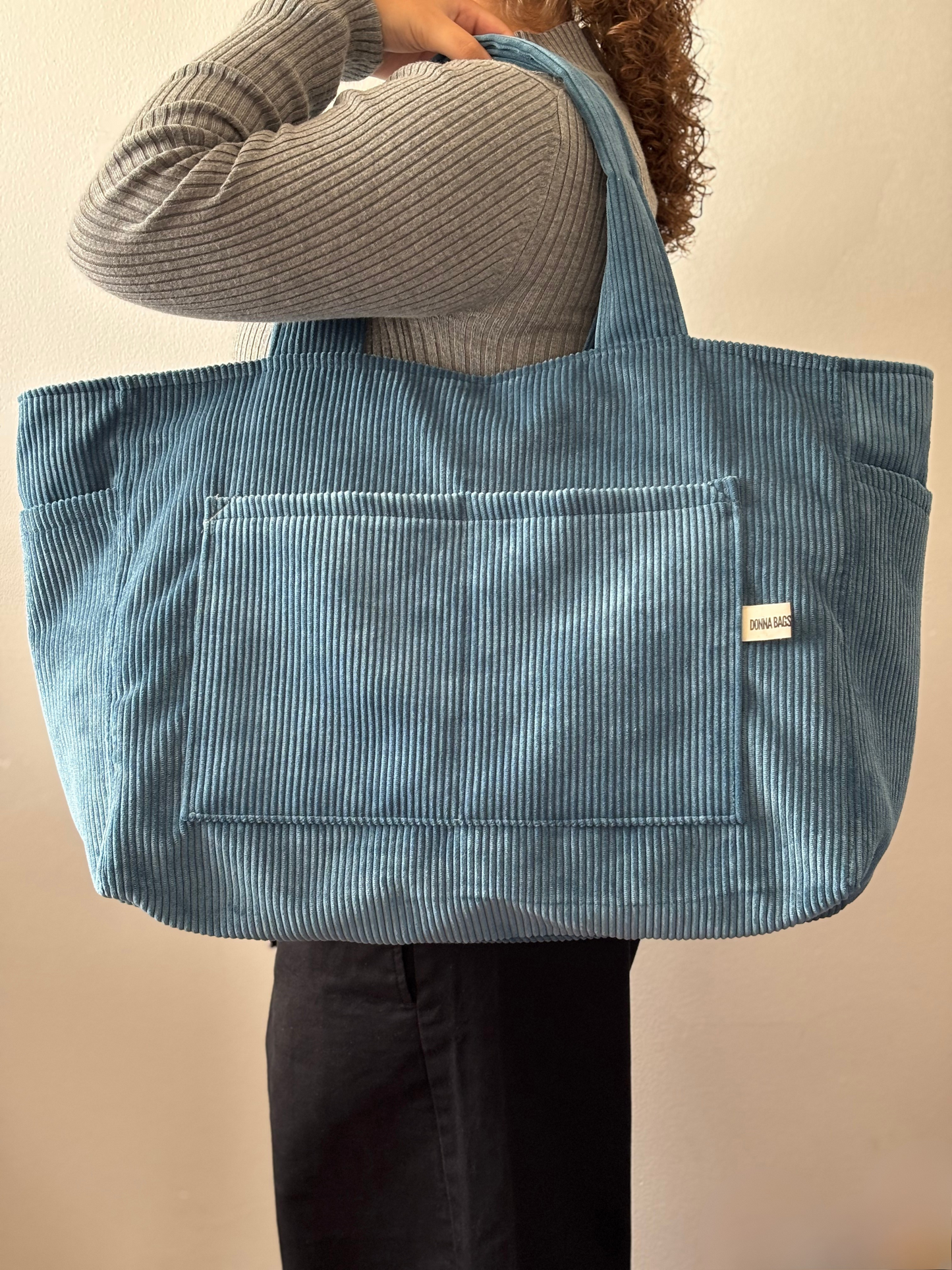 CRISTAL BAGS ROYAL BLUE CORDUROY