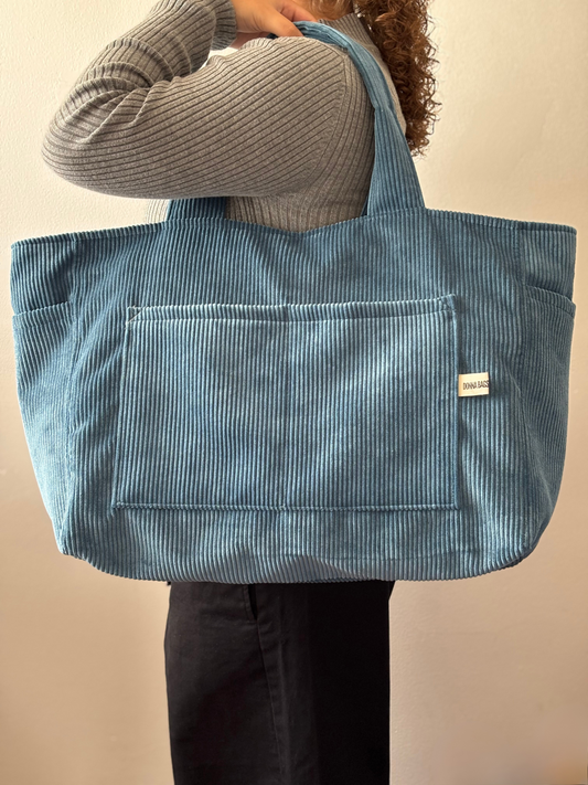 CRISTAL BAGS ROYAL BLUE CORDUROY
