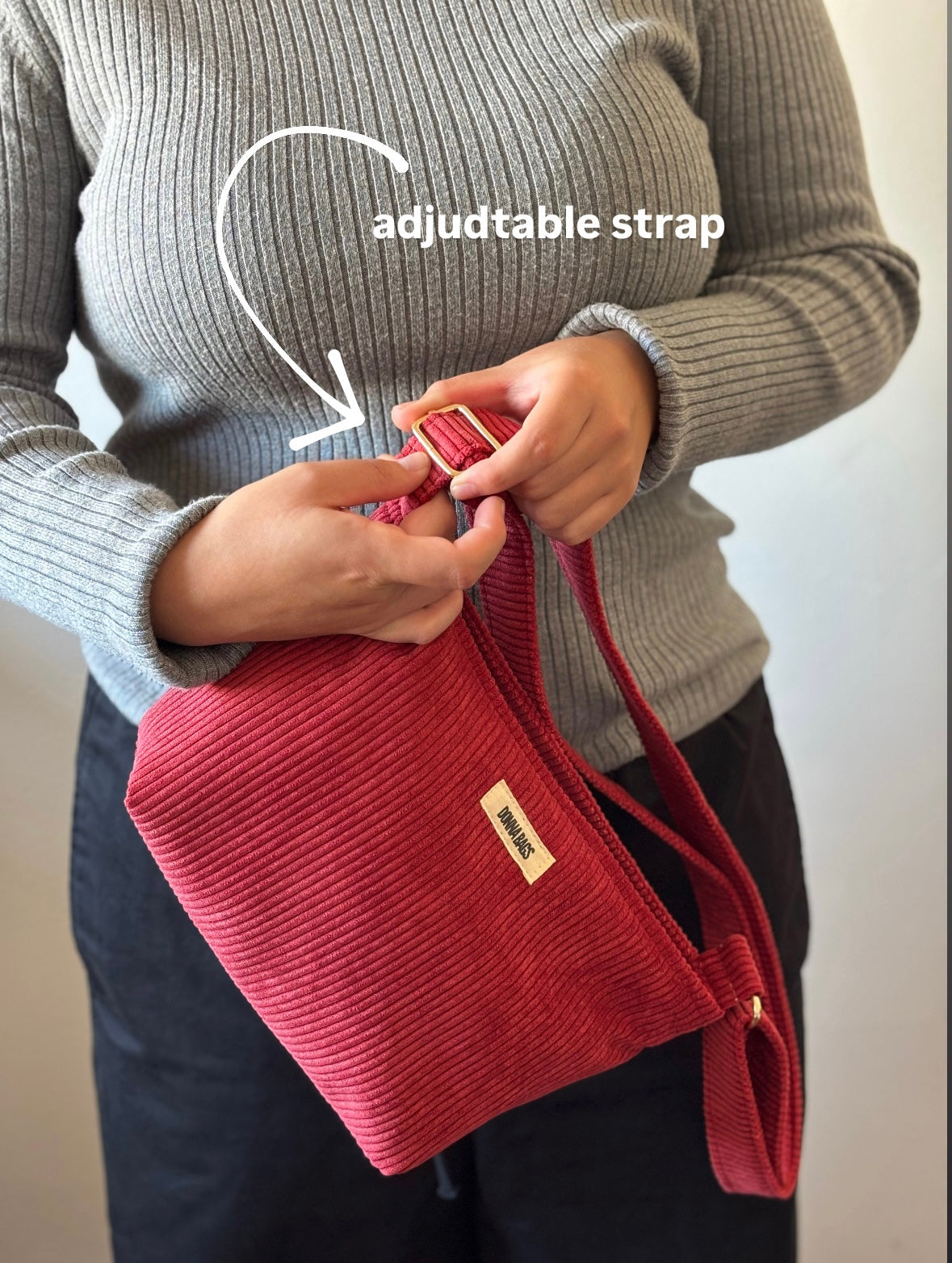 NINA BAGS RED CORDUROY