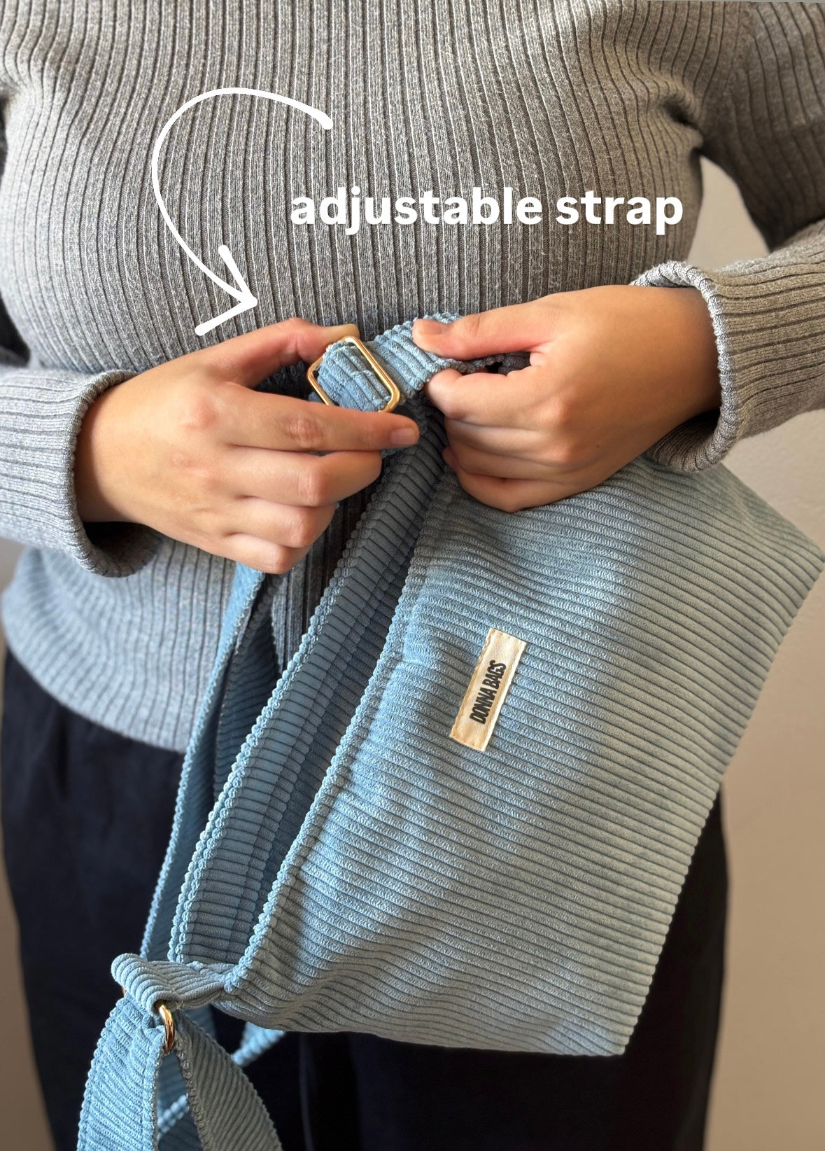 NINA BAGS ROYAL LIGHT BLUE CORDUROY