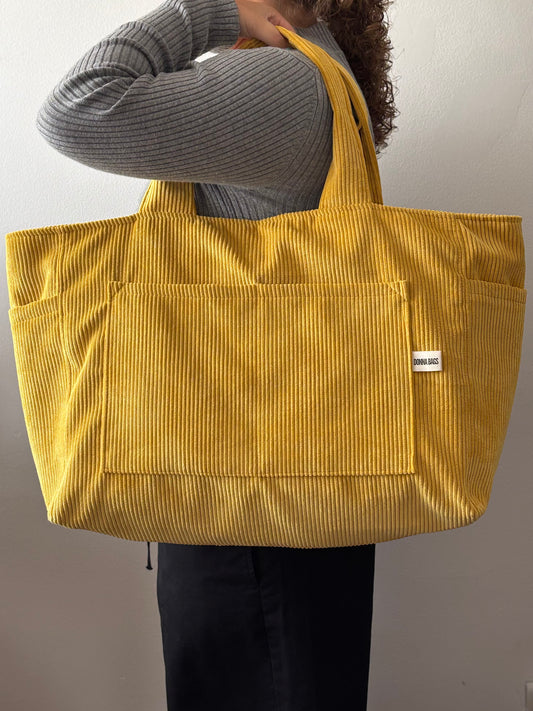 CRISTAL BAGS YELLOW CORDUROY