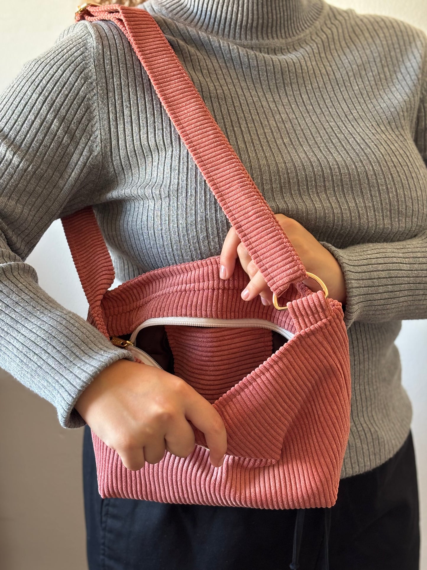 NINA BAGS OLD PINK CORDUROY