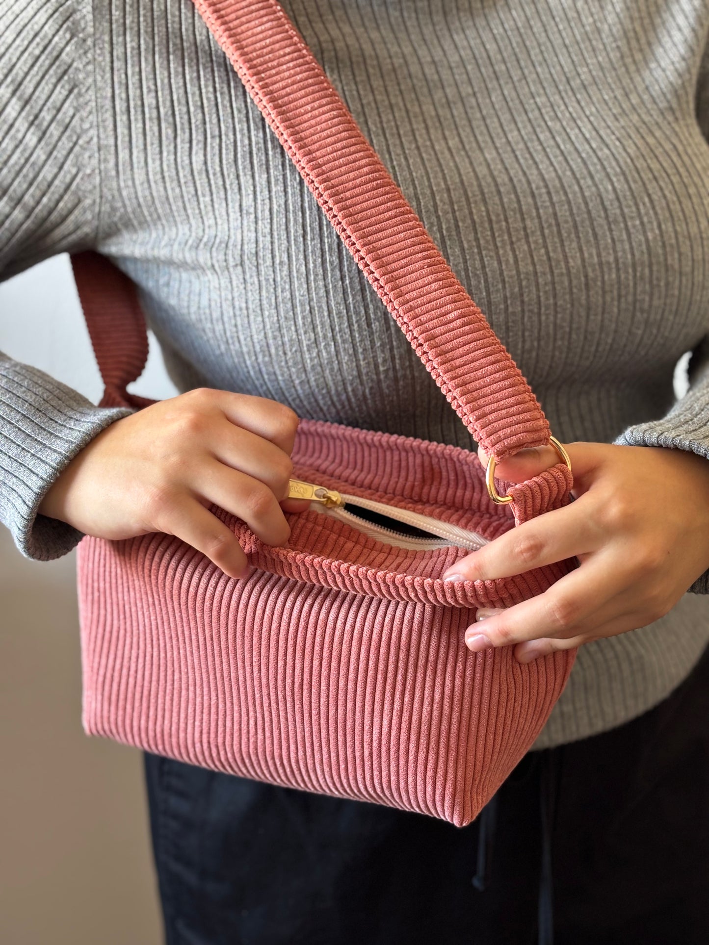 NINA BAGS OLD PINK CORDUROY