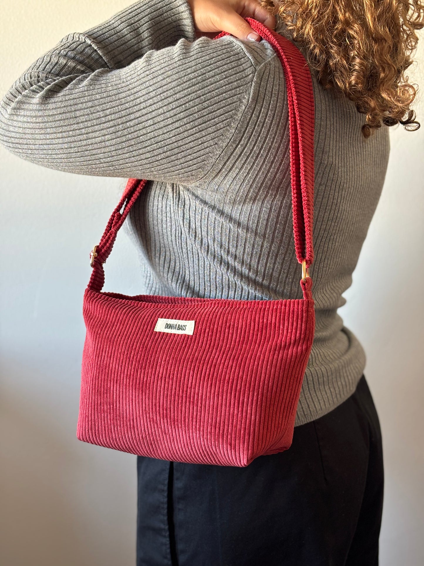 NINA BAGS RED CORDUROY