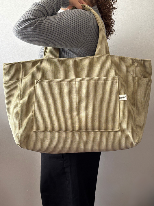 CRISTAL BAGS LIGHT GREEN CORDUROY