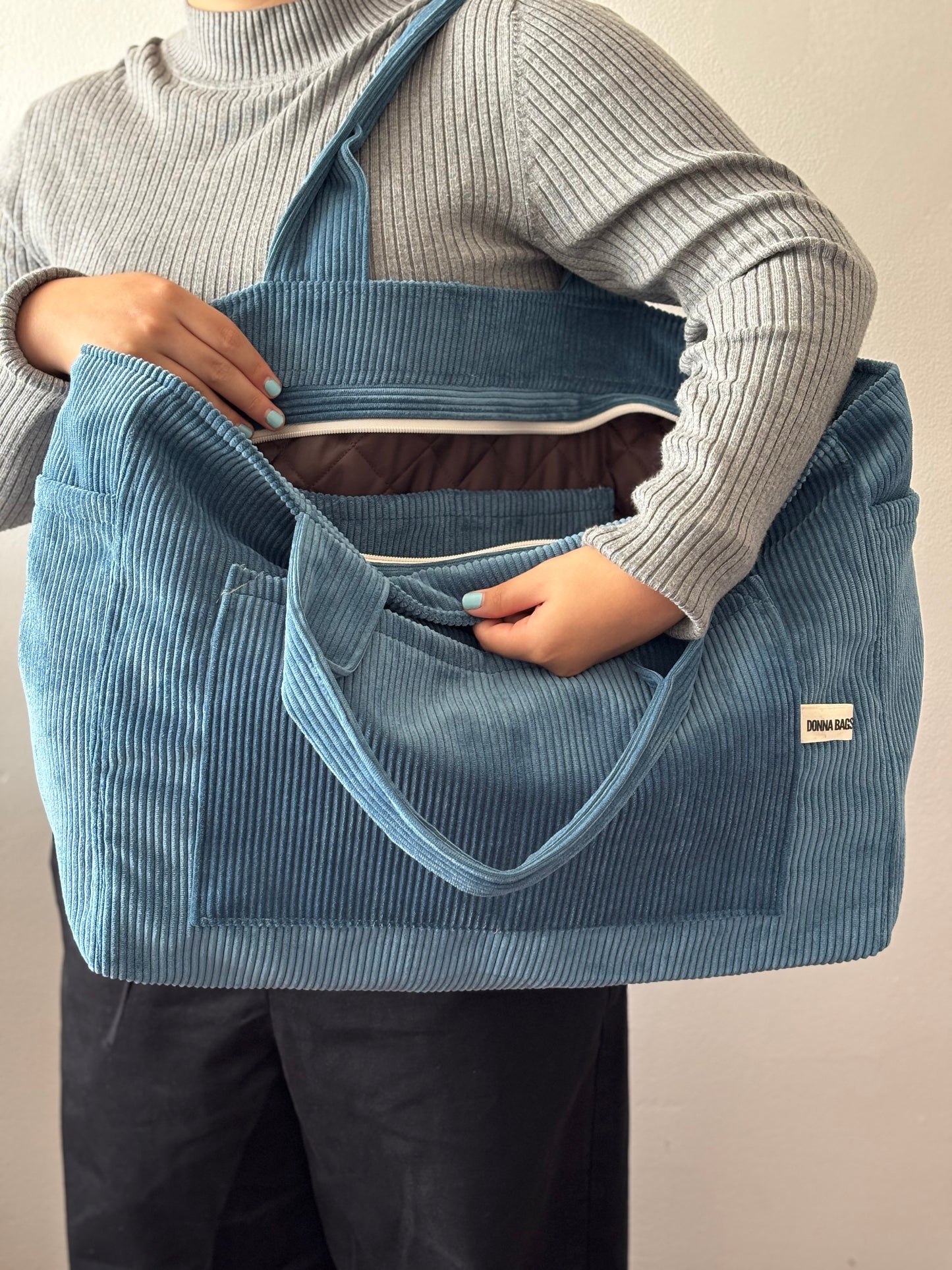 CRISTAL BAGS ROYAL BLUE CORDUROY
