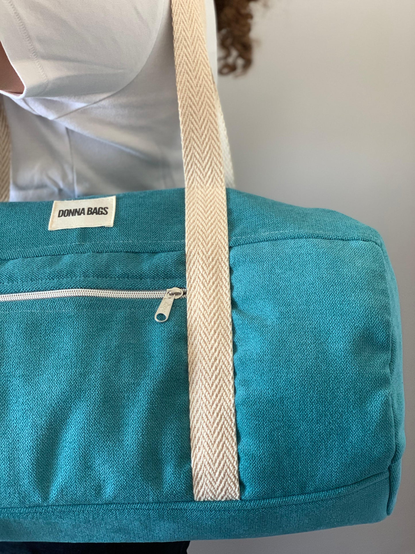 TAÍS BAGS RUSTIC VELVET TURQUOISE BLUE