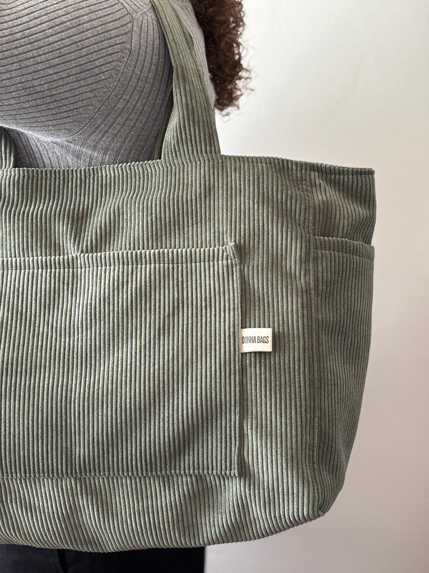 CRISTAL BAGS DRY GREEN CORDUROY