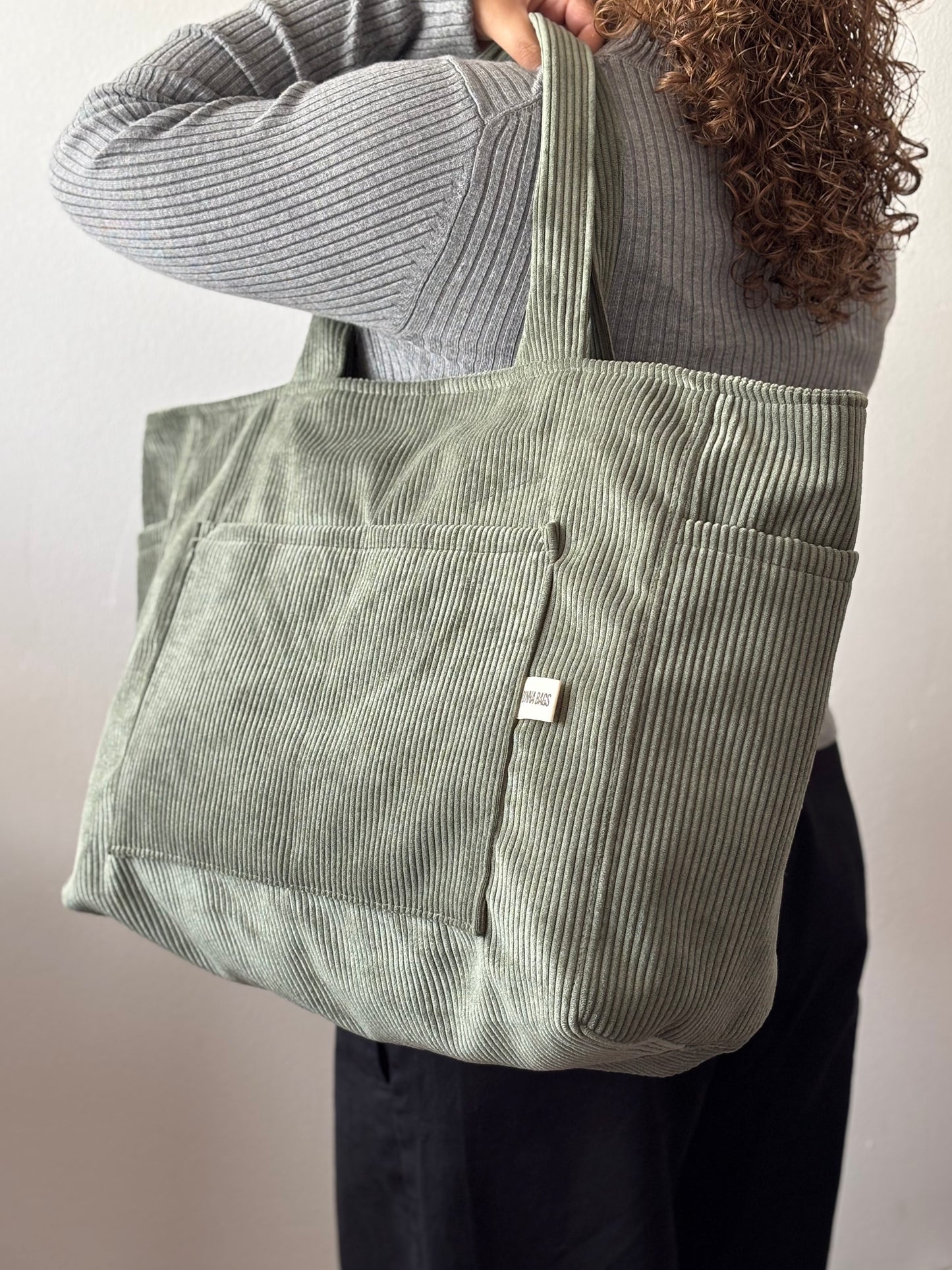 CRISTAL BAGS DRY GREEN CORDUROY