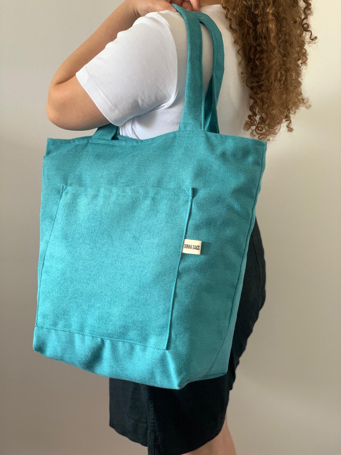 MILA BAGS RUSTIC VELVET TURQUOISE BLUE