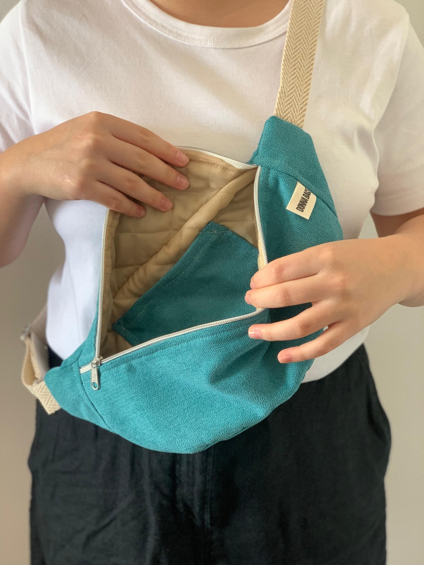 PALOMA BAGS RUSTIC VELVET TURQUOISE BLUE