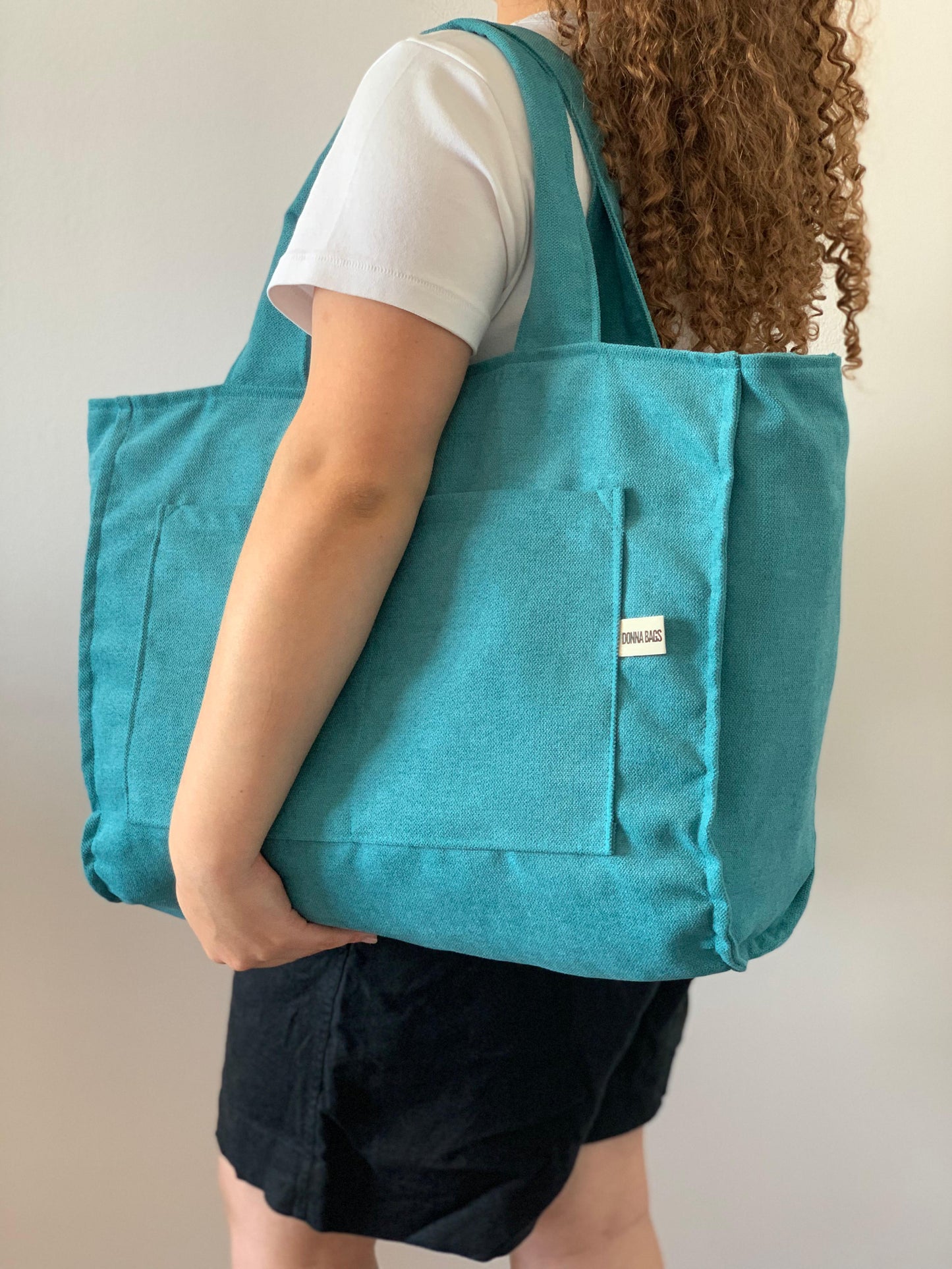 CRISTAL BAGS RUSTIC VELVET TURQUOISE BLUE