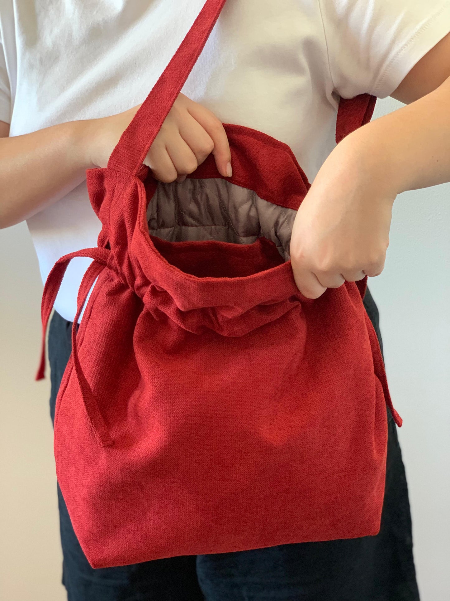 CAROL BAGS RUSTIC VELVET RED