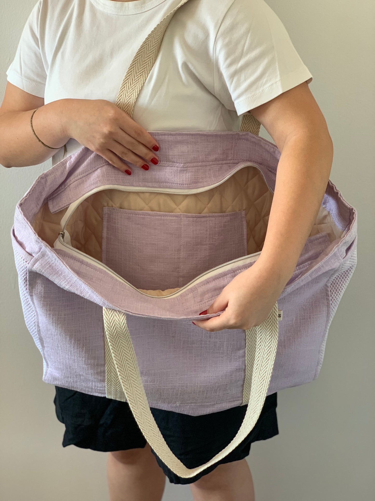 CRISTAL BAGS PURPLE COTTON