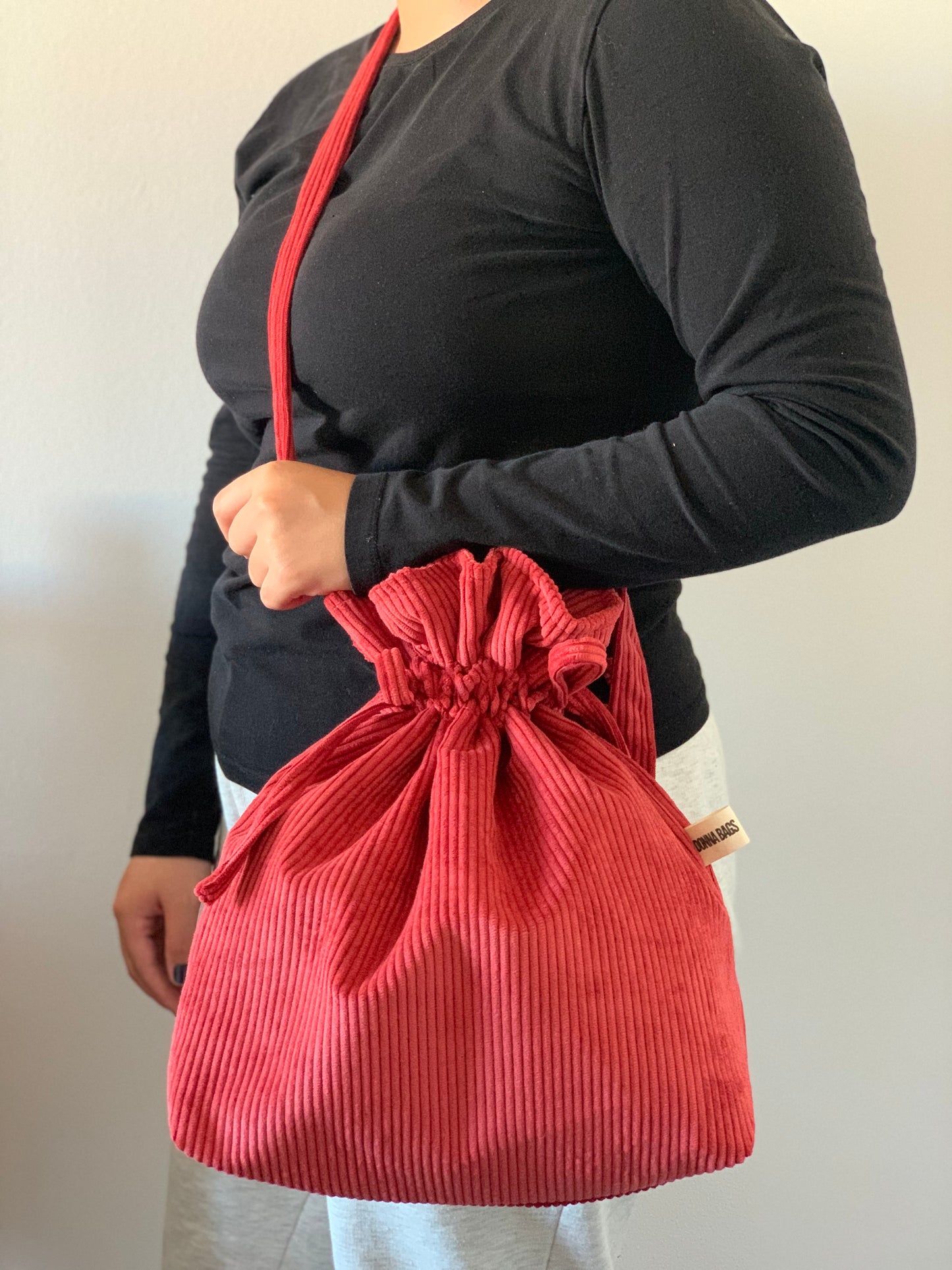 CAROL BAGS RED CORDUROY