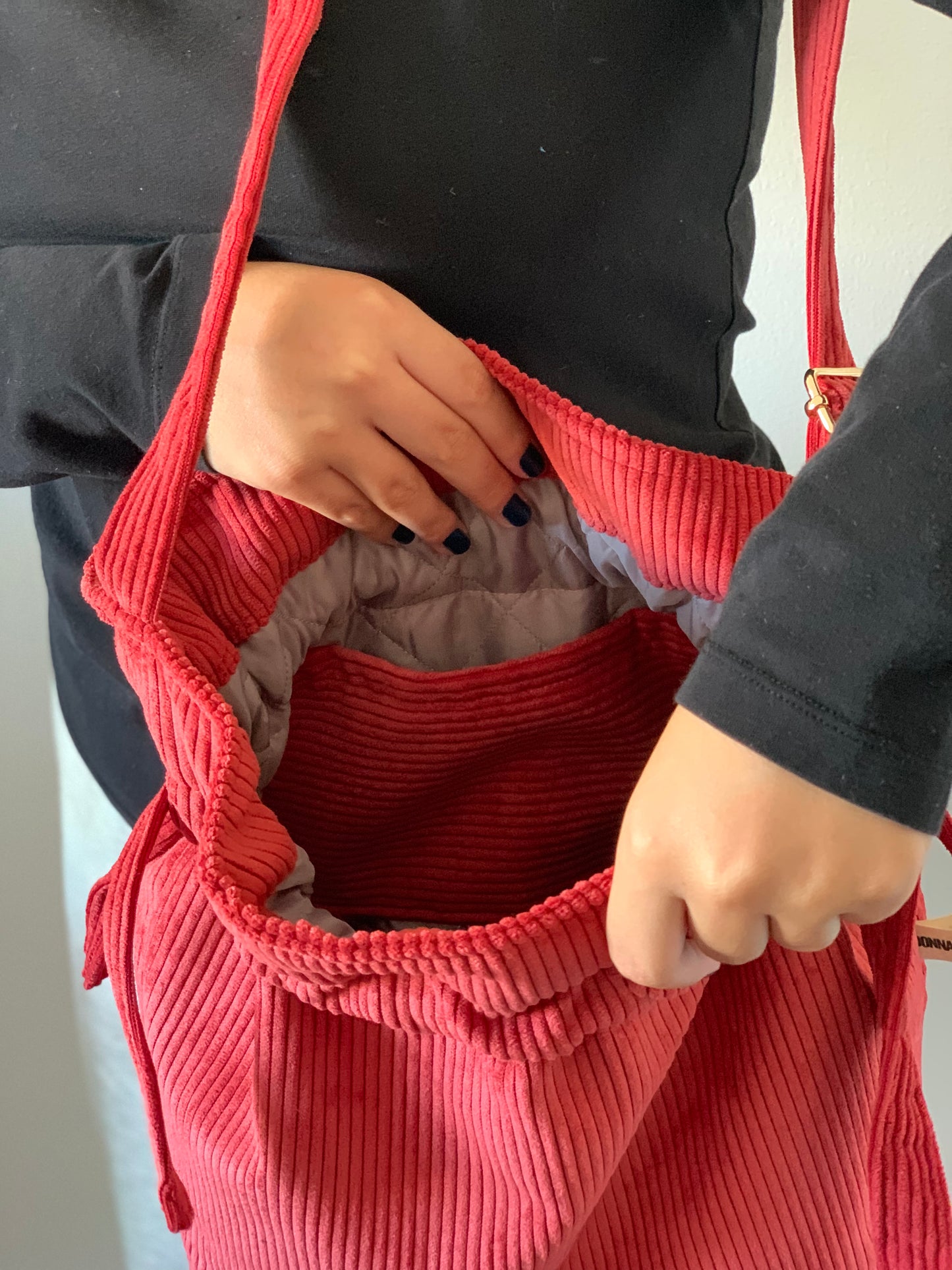 CAROL BAGS RED CORDUROY