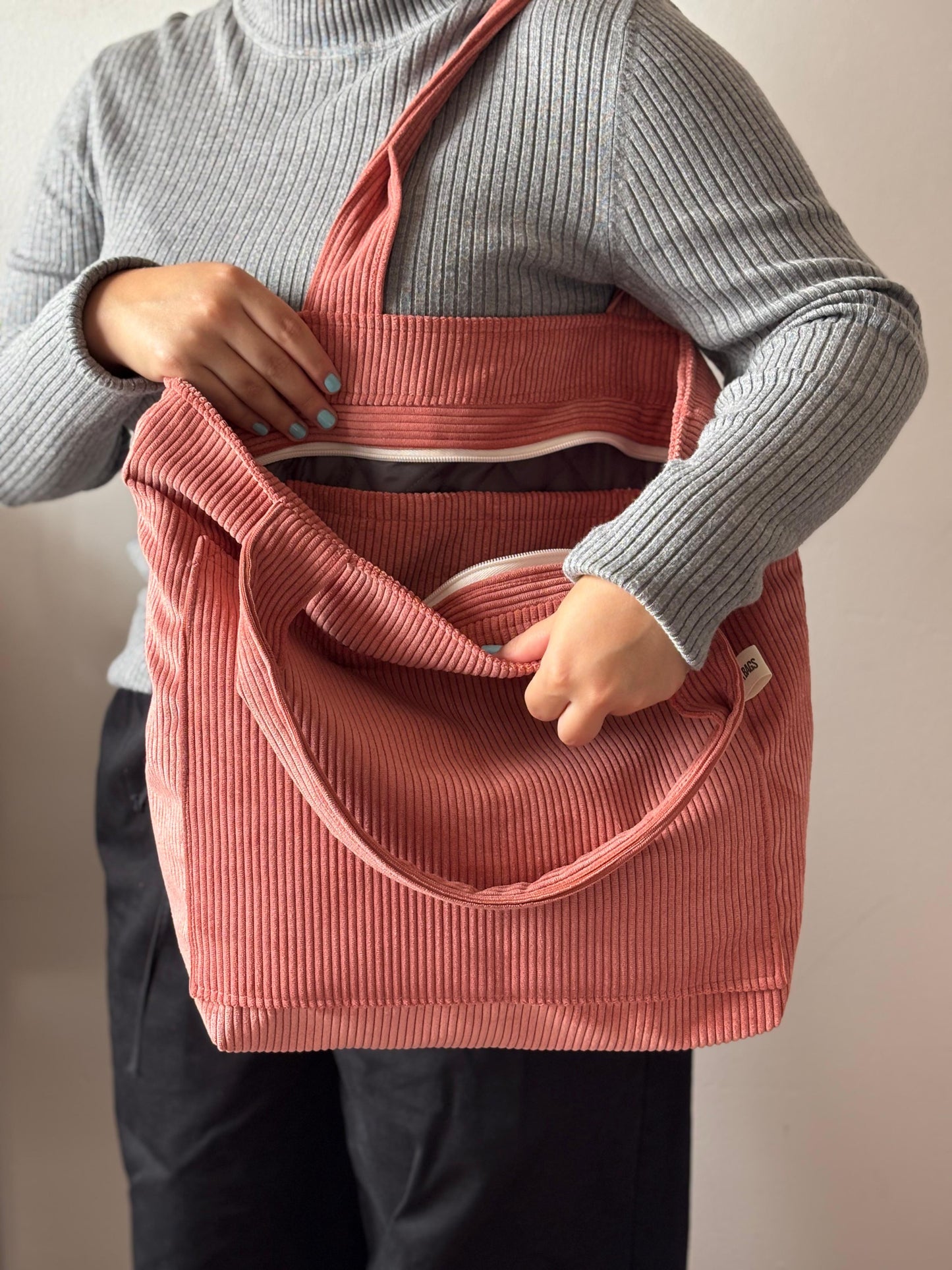 MILA BAGS OLD PINK CORDUROY
