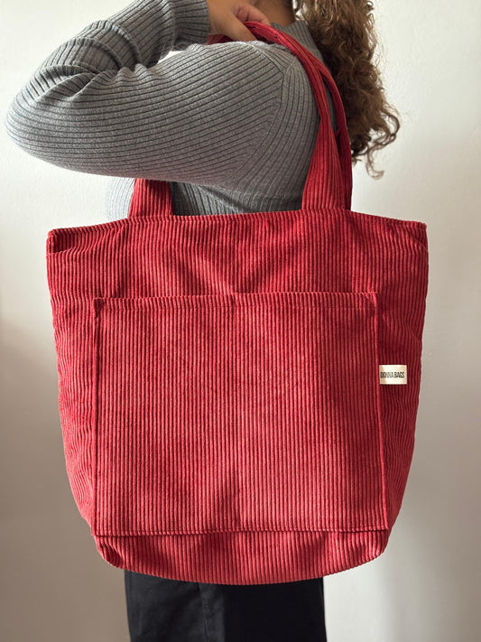 MILA BAGS RED CORDUROY