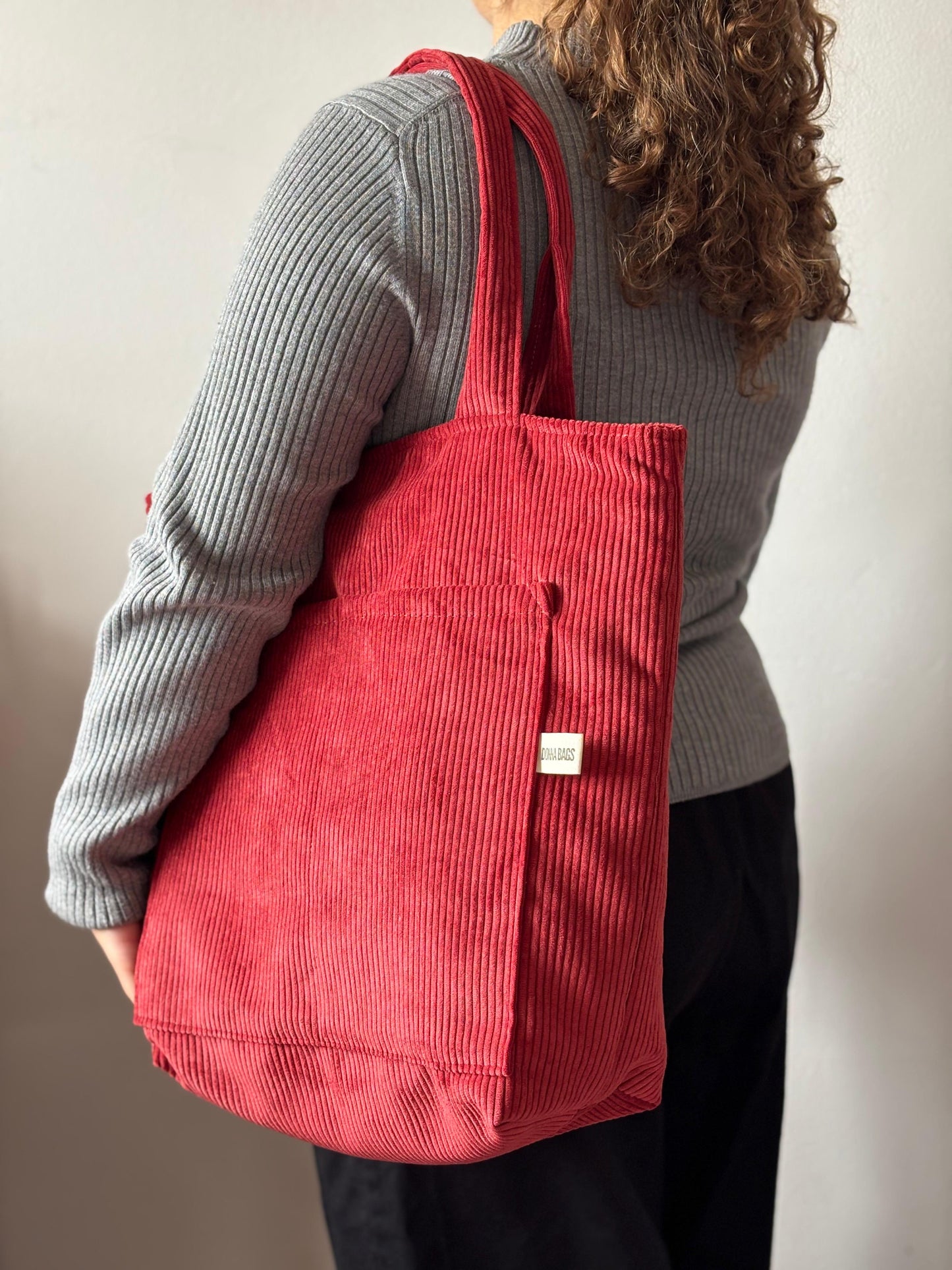 MILA BAGS RED CORDUROY