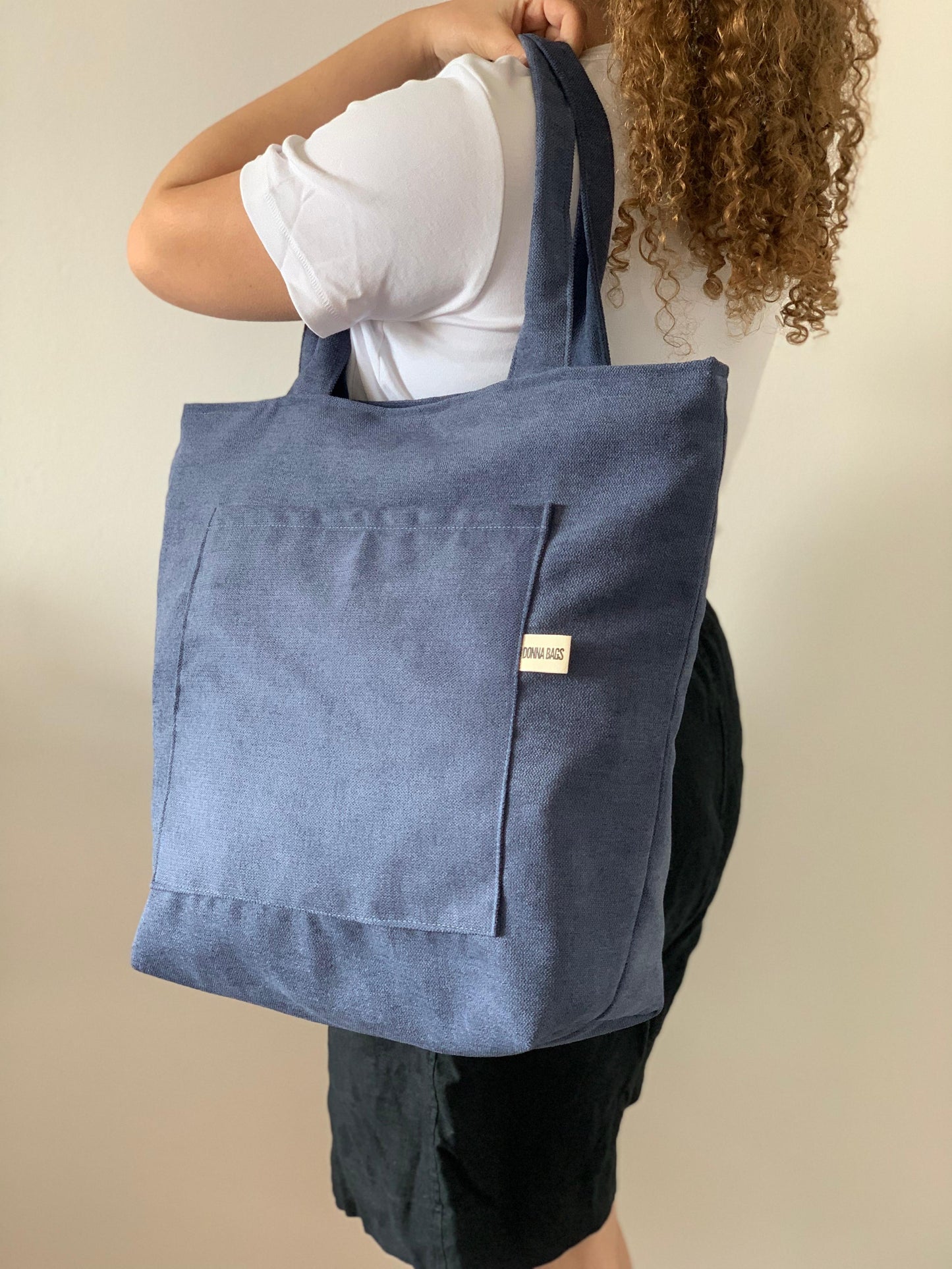 MILA BAGS RUSTIC VELVET NAVY BLUE