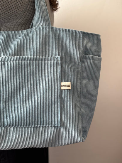 CRISTAL BAGS LIGHT BLUE CORDUROY