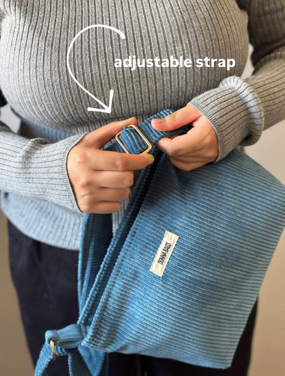 NINA BAGS ROYAL BLUE CORDUROY