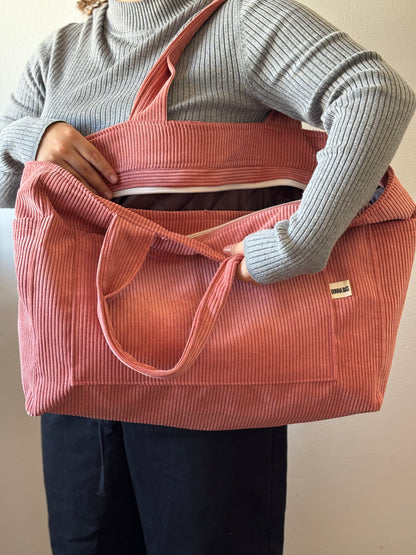 CRISTAL BAGS OLD PINK CORDUROY