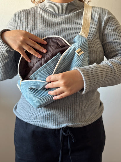 PALOMA BAGS LIGHT BLUE CORDUROY