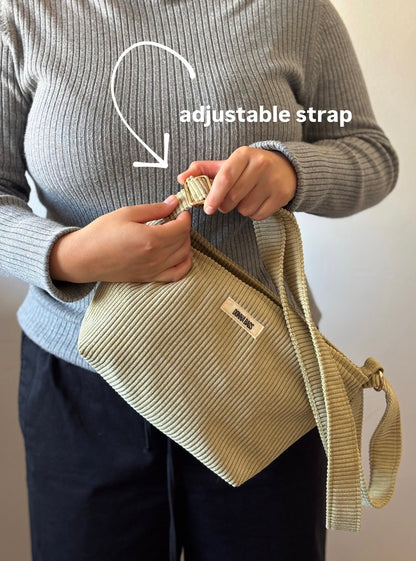 NINA BAGS ROYAL LIGHT LIGHT GREEN CORDUROY