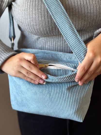 NINA BAGS ROYAL LIGHT BLUE CORDUROY