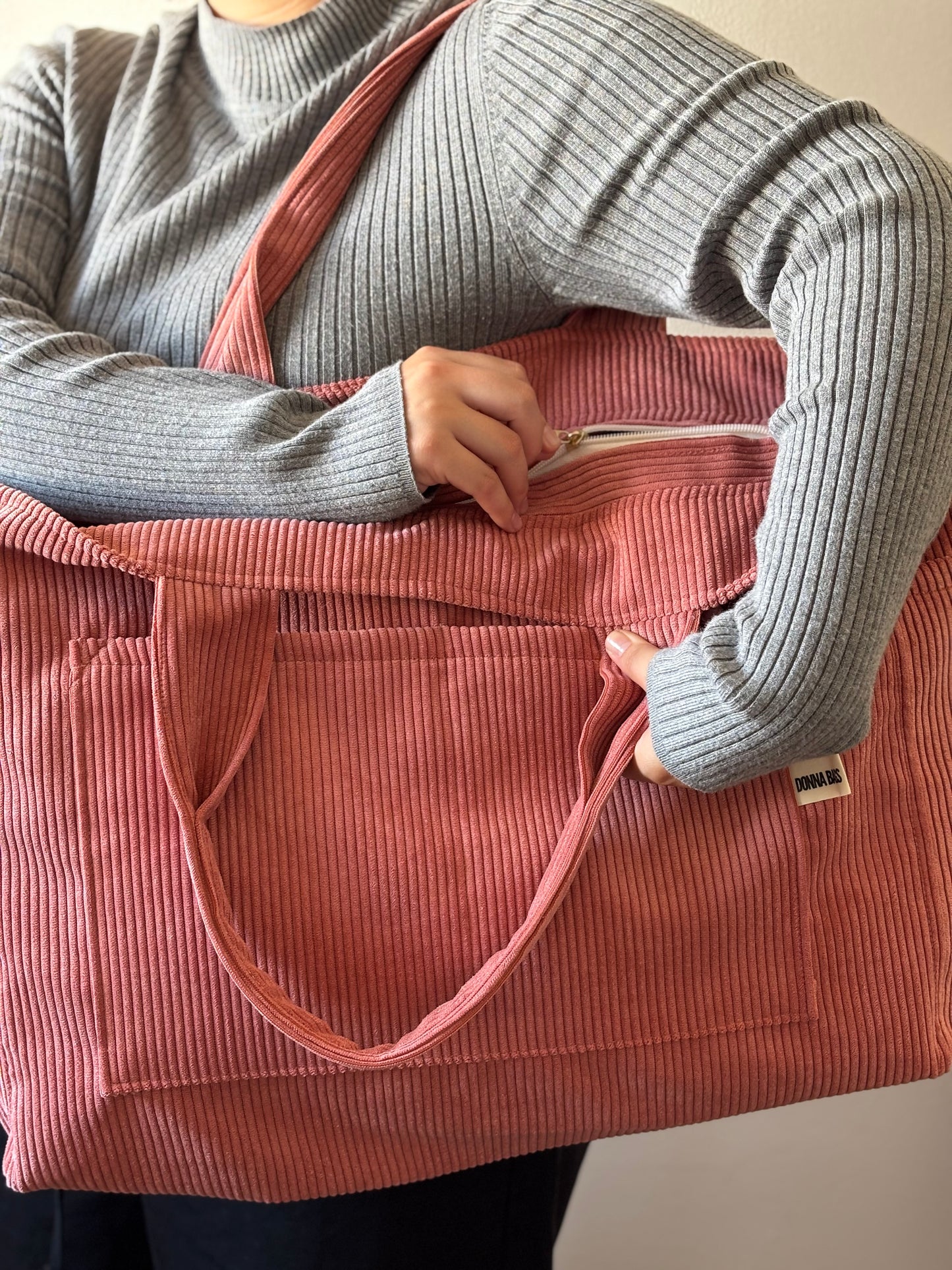 CRISTAL BAGS OLD PINK CORDUROY