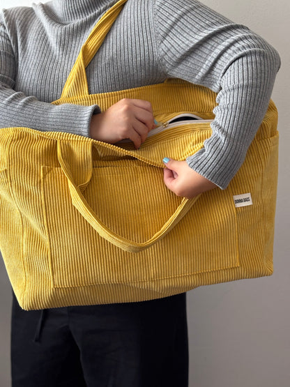 CRISTAL BAGS YELLOW CORDUROY