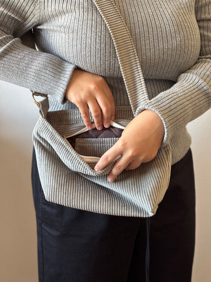 NINA BAGS GRAY CORDUROY