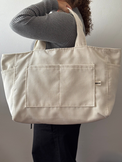 CRISTAL BAGS OFF WHITE CORDUROY