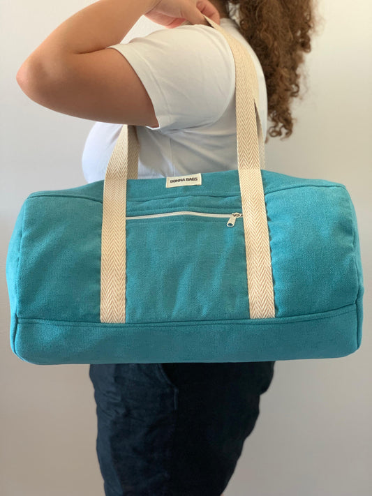 TAÍS BAGS RUSTIC VELVET TURQUOISE BLUE