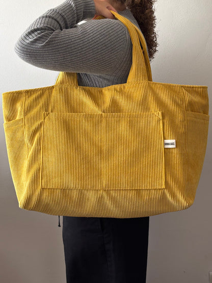 CRISTAL BAGS YELLOW CORDUROY
