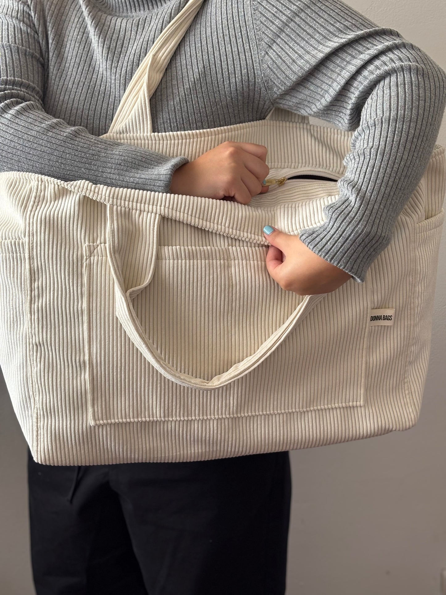 CRISTAL BAGS OFF WHITE CORDUROY