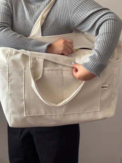 CRISTAL BAGS OFF WHITE CORDUROY