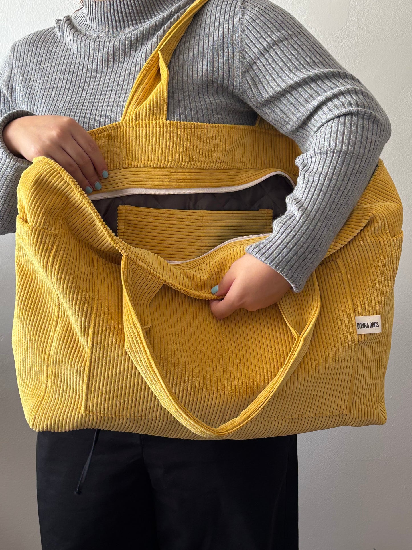 CRISTAL BAGS YELLOW CORDUROY